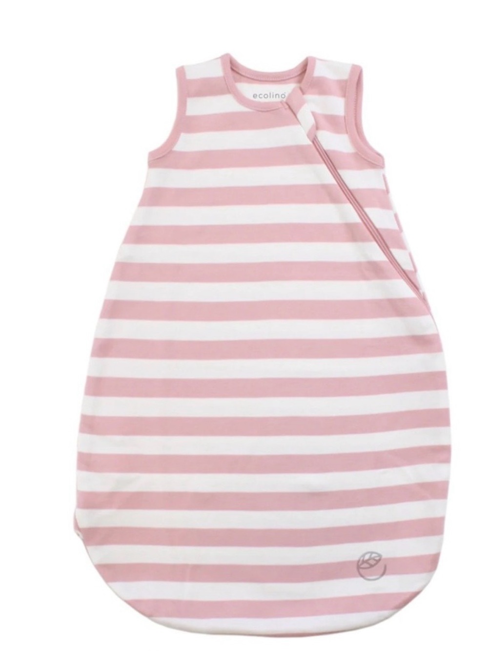 Woolino Ecolino Pink & White Striped Sleeveless Baby Sleep Sack 100% cotton